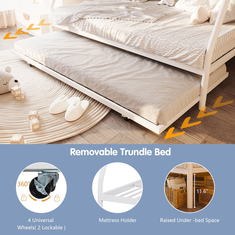 Standard Metal Bunk Bed - Bed Frame for Kids, Teens & Guest Rooms