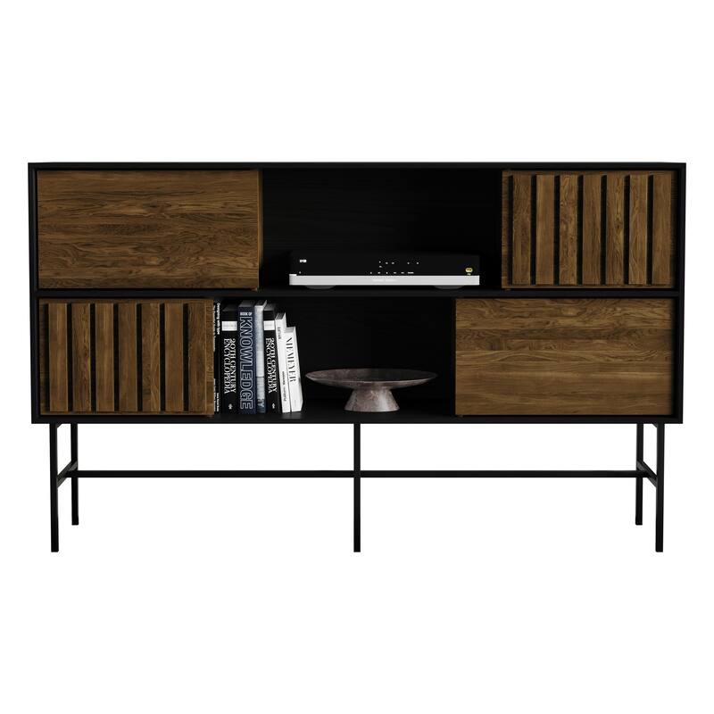 CraftPorch Modern Wooden TV Stand Console - Brown