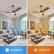 preview thumbnail 45 of 81, 52" and 60" Noiseless Walnut Wood Ceiling Fan with Remote Control,Light Integrated Optional - 52 Inch