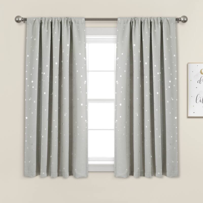 Lush Decor Star Room Darkening Window Curtain Panel Pair