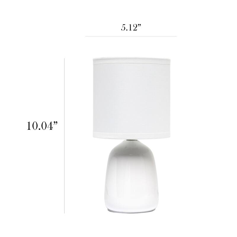 Tall Ceramic Thimble Bedside Table Desk Lamp with Drum Shade - 10" - Cream