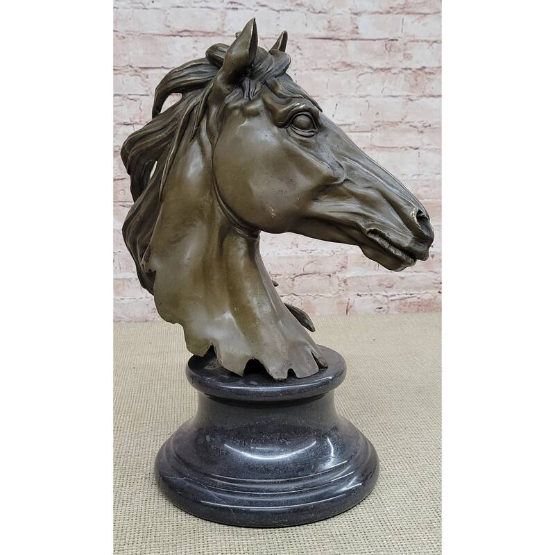 Original Milo Gorgeous Bust Horse Head Bronze Sculpture Art Deco Figurine Figure