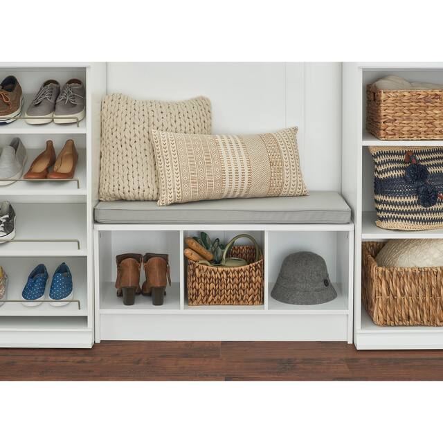 Porch & Den Southbrook 3-cube Storage Bench w/ Grey Cushion