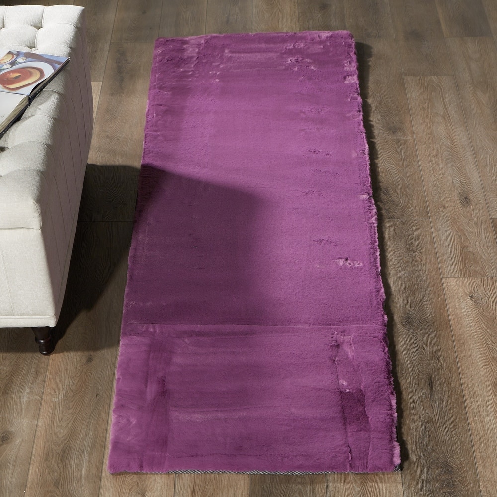 Rabbit-Collection Thick Faux-Fur Area Rug