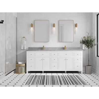 Willow Collections 84 in. W x 22 in. D Sonoma Free Standing Reeded Double Sink Bathroom Vanity with Countertop