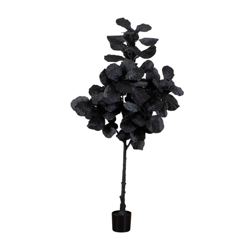 Potted Fiddle Leaf Artificial Halloween Tree - 6' - Unlit