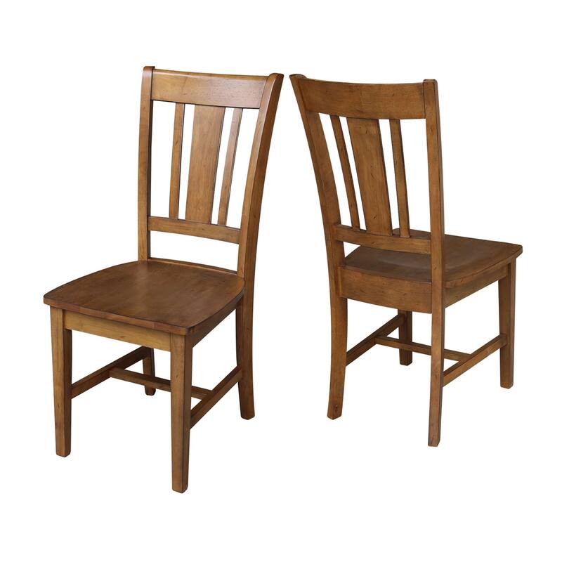 International Concepts Solid Wood San Remo Splatback Chairs - Set of 2