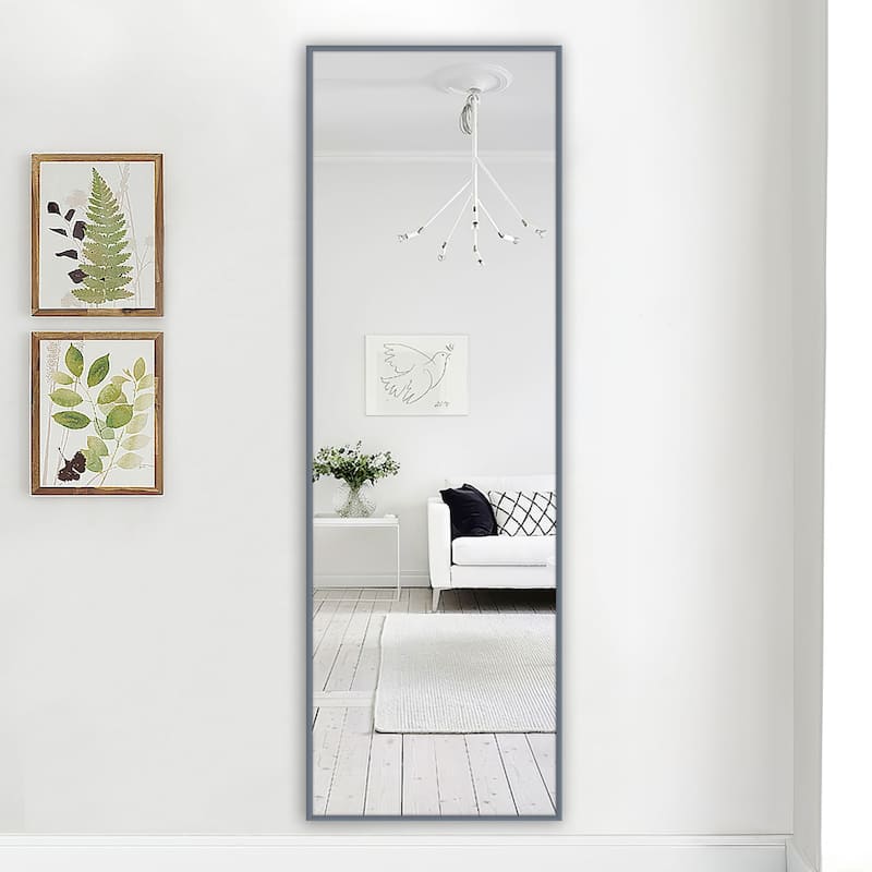 Aluminum Alloy Full Length Floor Mirror - 64''x21'' - Sapphire blue