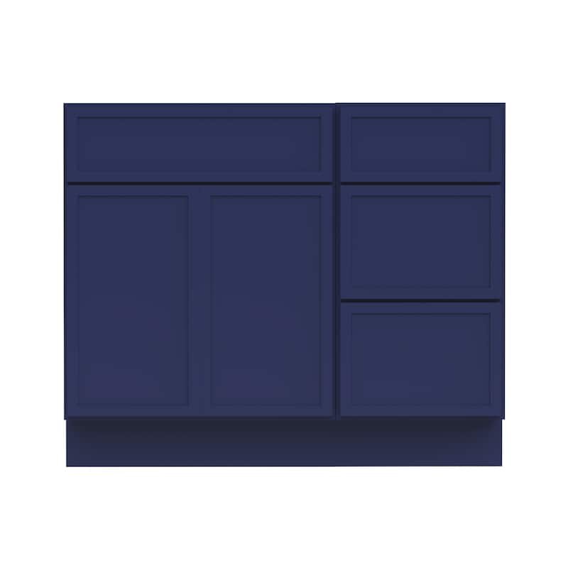 Vanity Art 39" Oak Freestanding Bathroom Vanity Cabinet without Top - Blue