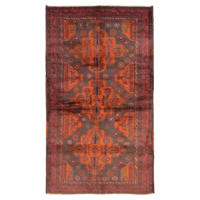 Teimani Burnt Orange Rug 3'9" x 6'11" - 3'9 x 6'11