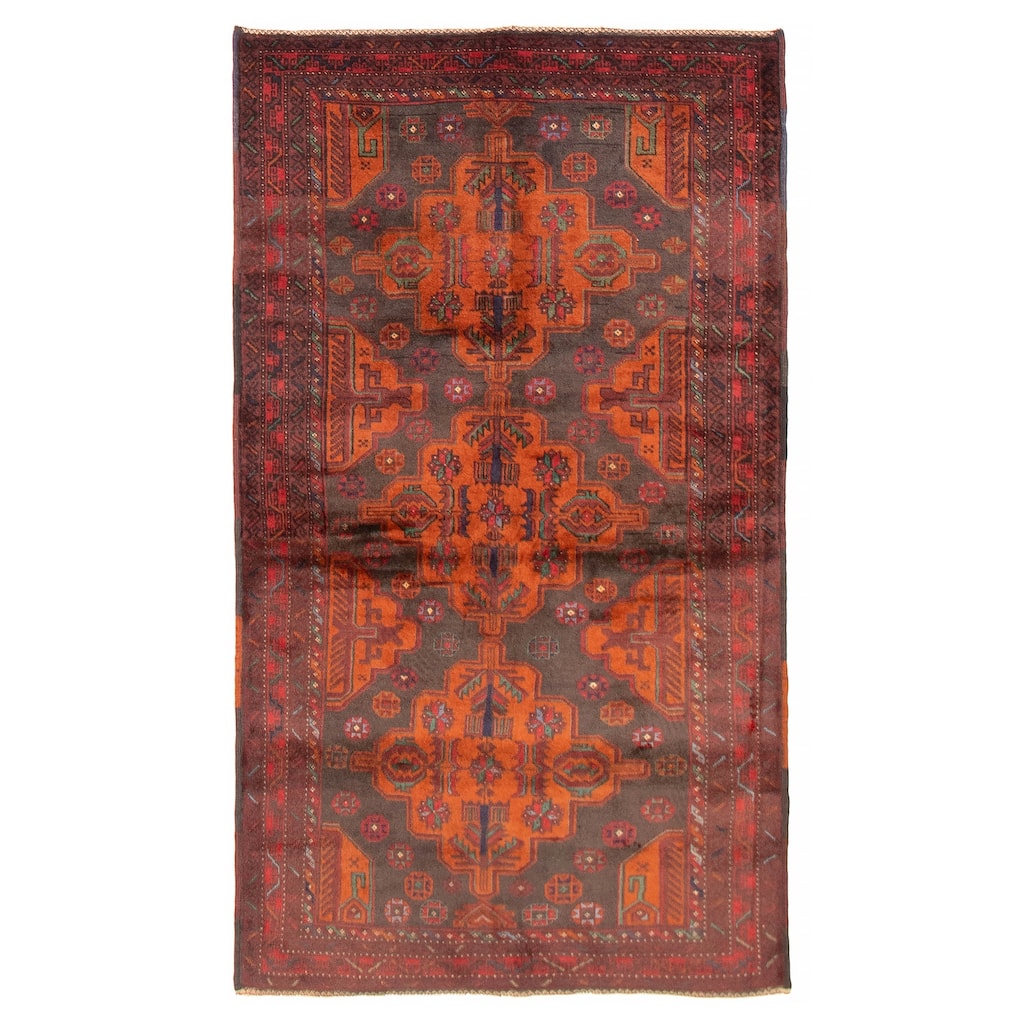 Teimani Burnt Orange Rug 3'9" x 6'11" - 3'9 x 6'11