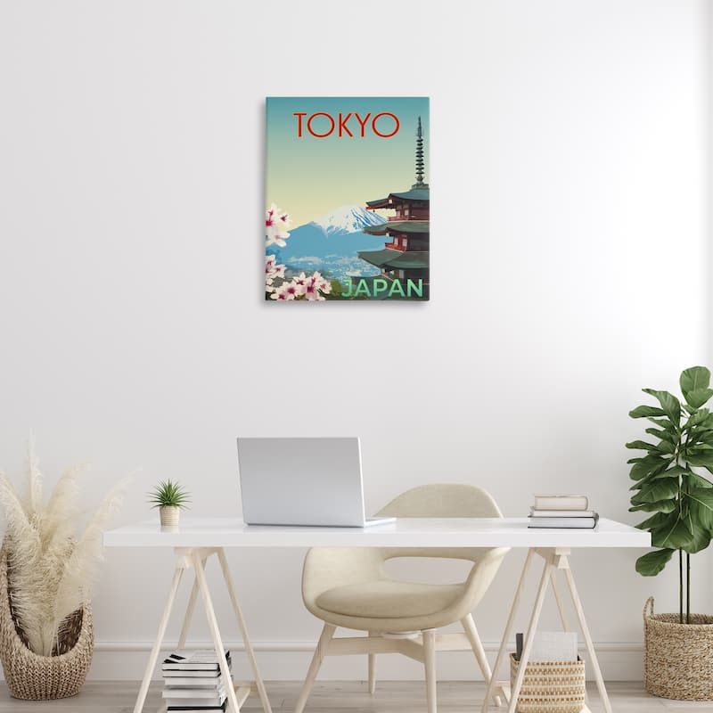 Stupell Vintage Tokyo Scenery Canvas Wall Art Design By Victoria Barnes
