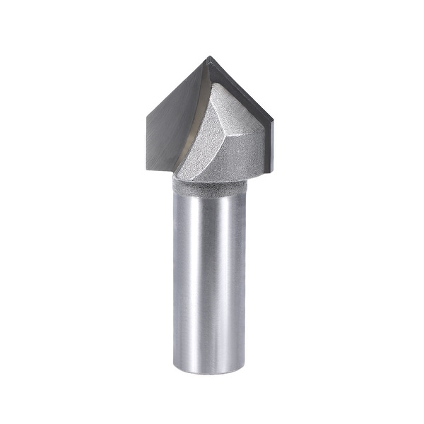 Router Bit 1/2 Shank 7/8 Dia 90 Degrees V Type End Mill, Carbide for Woodworking - 1/2x7/8"