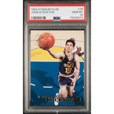 John Stockton 1994 Stadium Club Basketball Card #76 Graded PSA 10 - 8'6" x 11'6"