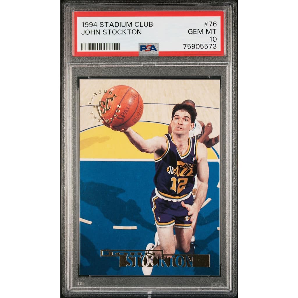 John Stockton 1994 Stadium Club Basketball Card #76 Graded PSA 10 - 8'6" x 11'6"
