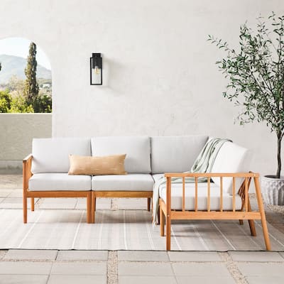 Walker Edison Solid Wood Spindle 5-Piece Sectional