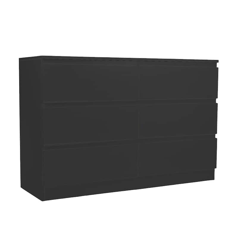 6 Drawer Dresser for Bedroom, Large Capacity Wood Storage Cabinet, Clothing Organizer with Concealed Handles & Deep Drawers