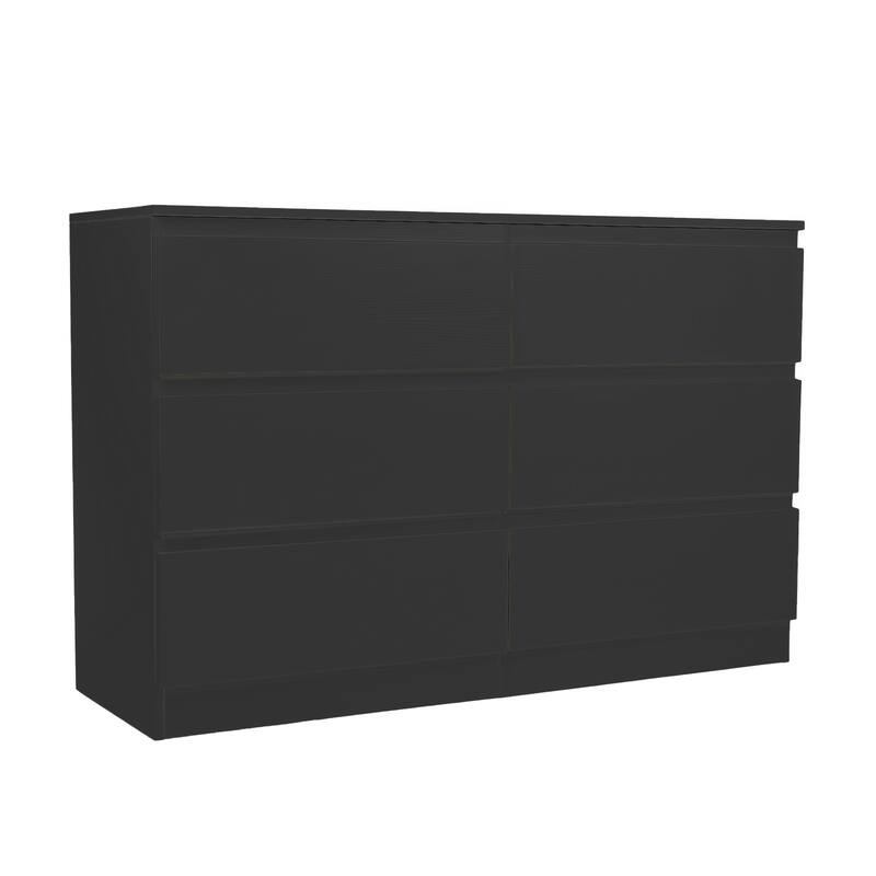 6 Drawer Dresser with Spacious Countertop,Wood Storage Cabinet with Concealed Handles & 6 Deep Drawers,15.7"D x 47.2"W x 30.9"H