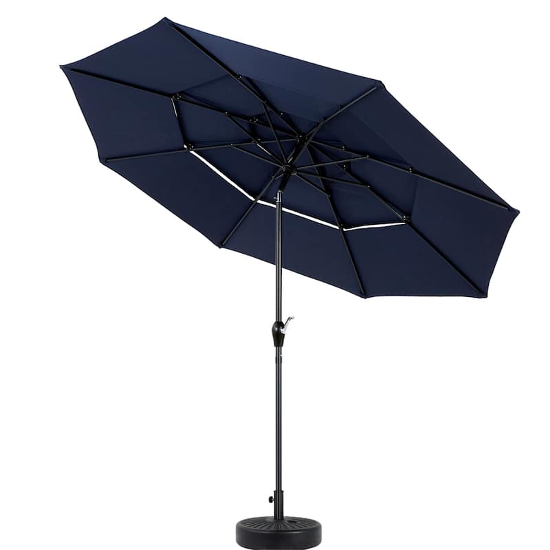 115" Outdoor Aluminium 3 Tier Auto-tilt Umbrella with Crank (No Base)