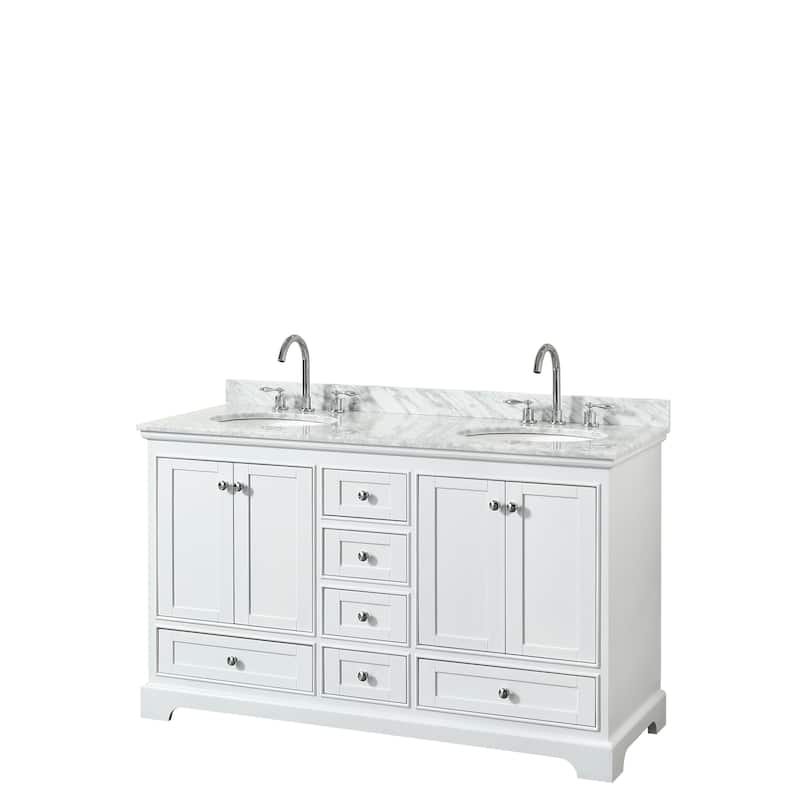 Deborah 60-inch Double Vanity, Oval Sinks, No Mirrors