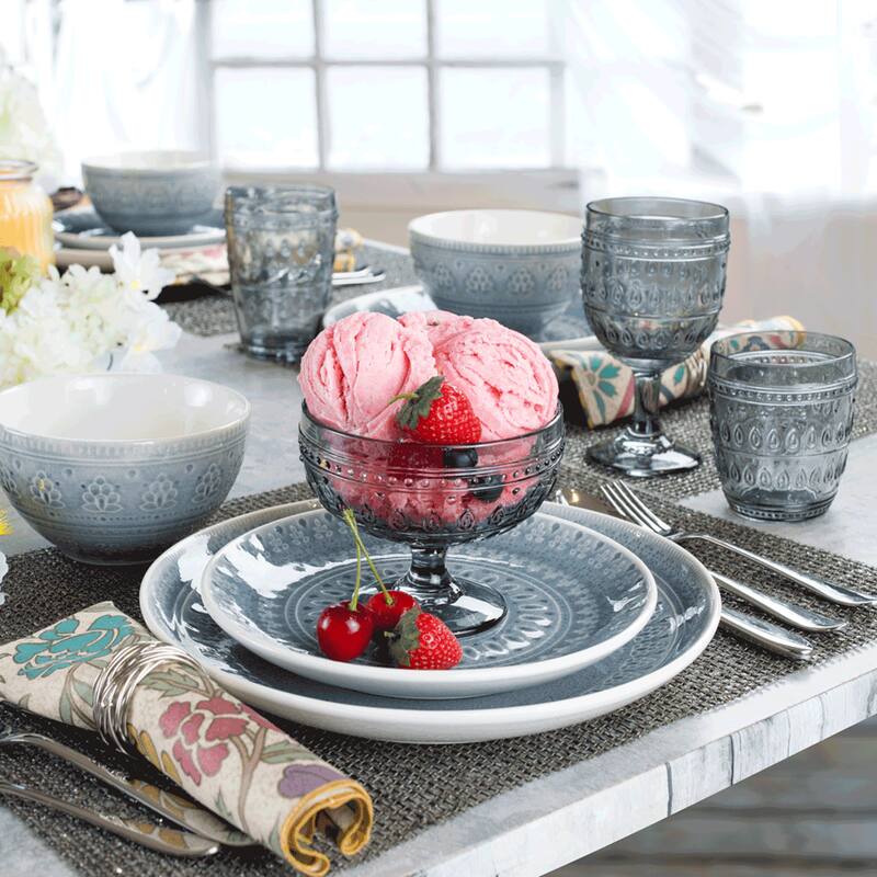 Euro Ceramica Fez 4 Piece 12 oz Wine Goblet Set