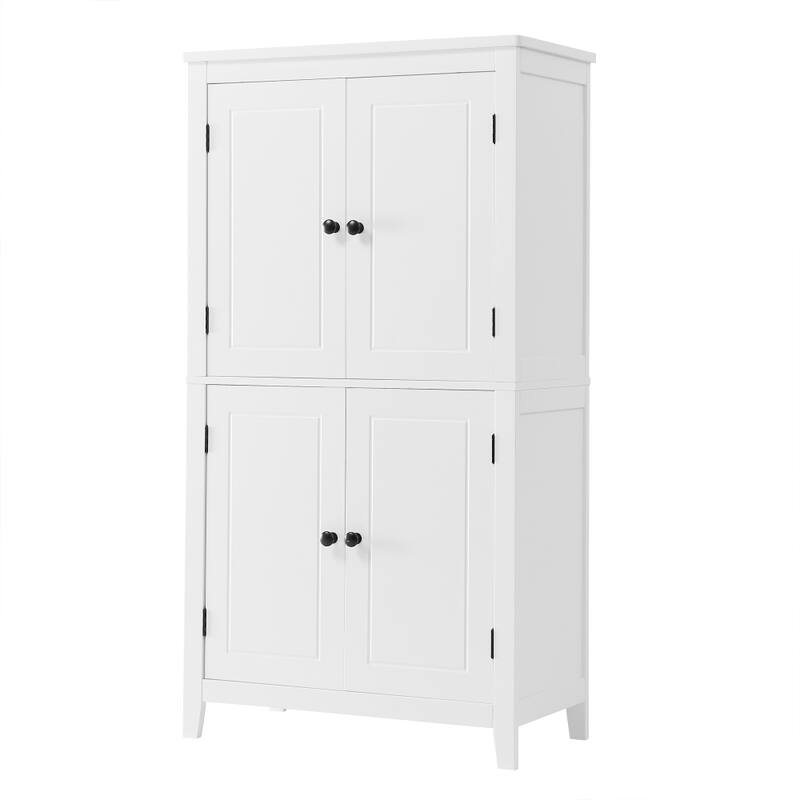 23.6 in. W x 43.3 in. H MDF Freestanding Linen Cabinet with Adjustable Shelves