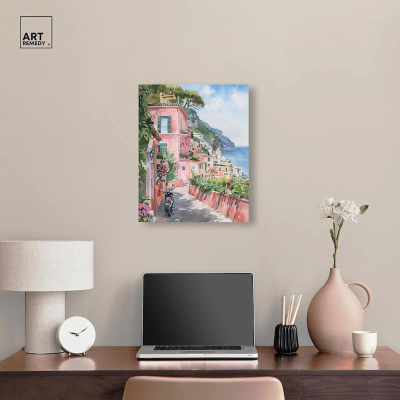 Lush Coastal Villa Canvas by Art Remedy, Gallery Wrapped