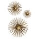 preview thumbnail 2 of 5, Antique Gold Metal Spider Design Wall Art (Set of 3)