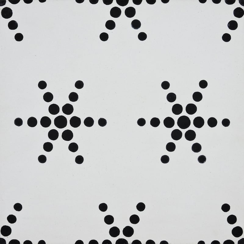 Handmade Paris in White and Black Tile, Pack of 12 (Morocco)