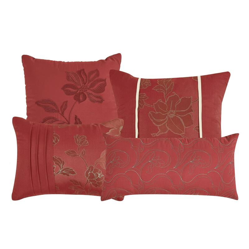 Shatex Dalia 7PC Bedding Comforter Set All-season Reversible Bed in a Bag