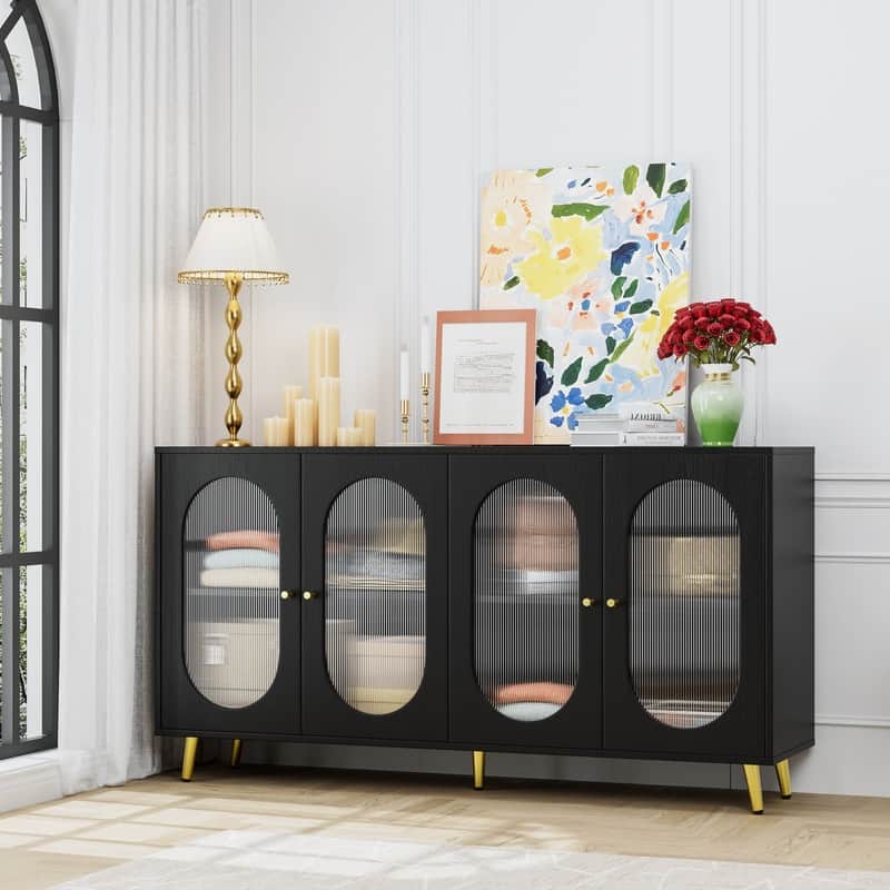 59.9''W Modern Accent Sideboard Cabinet with Acrylic Doors