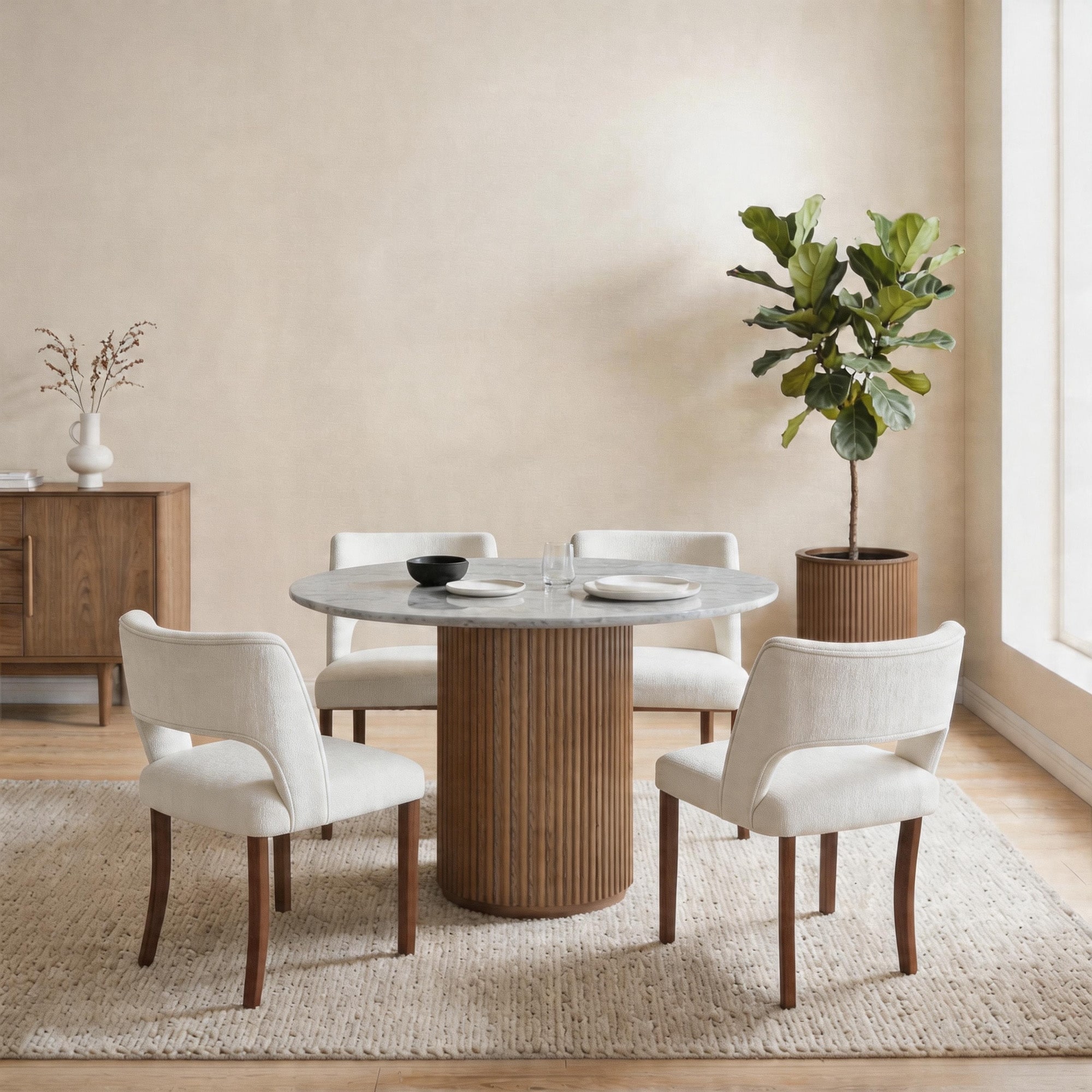 Upholstered Dining Chairs Kitchen Chairs with Wood Legs