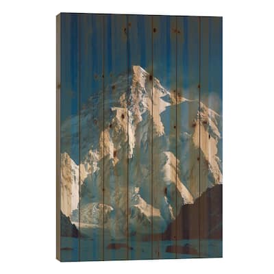 Dawn's Sunlight On K2, Karakoram Mountains, Pakistan Print On Wood by Colin Monteath - Multi-Color