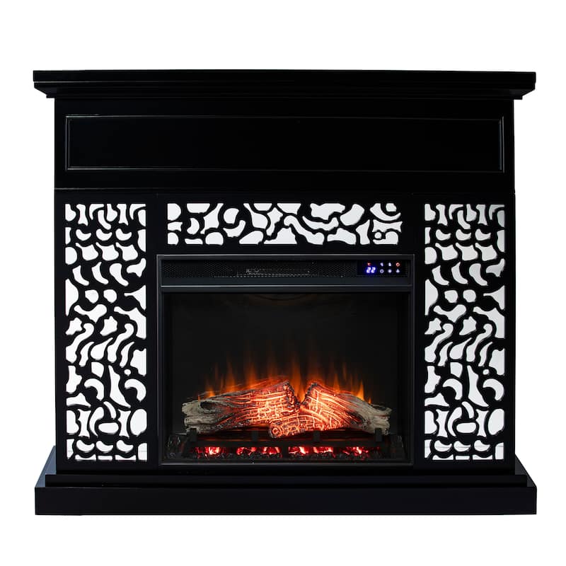 SEI Furniture Westmont Contemporary White Wood Electric Fireplace