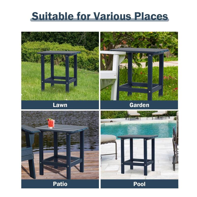 Aoodor Outdoor Adirondack Side Table HDPE End Table - 18"×14.5"