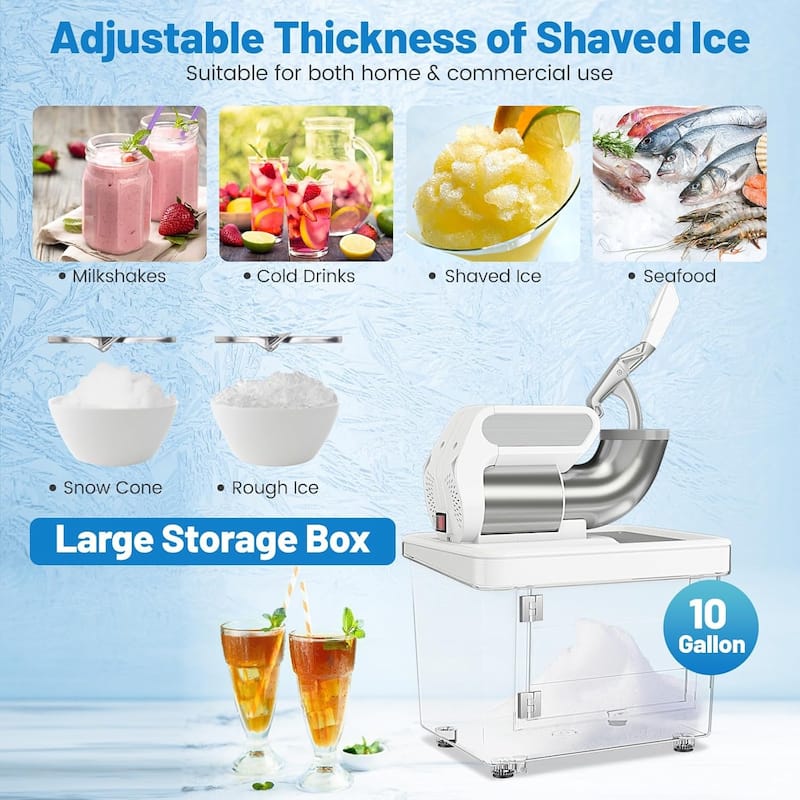 Commercial Snow Cone Machine Stainless Steel Shaved Ice Machine