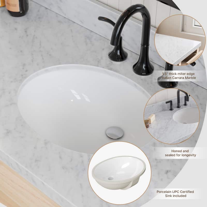 Ariel B61CWOVO Monroe 61" Free Standing Single Basin Vanity Set with