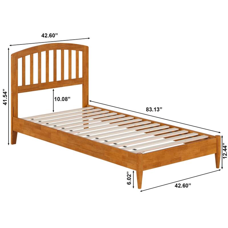 Quincy Solid Wood Low Profile Platform Bed - Light Toffee - Twin XL