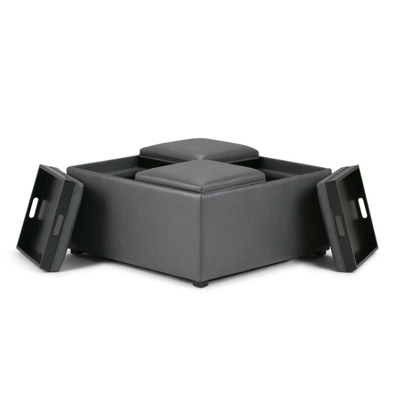 Square Coffee Table Storage Ottoman