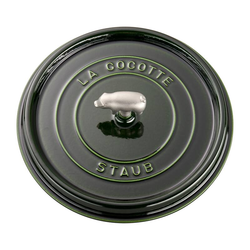 STAUB Cast Iron 6-qt Cochon Shallow Wide Round Cocotte