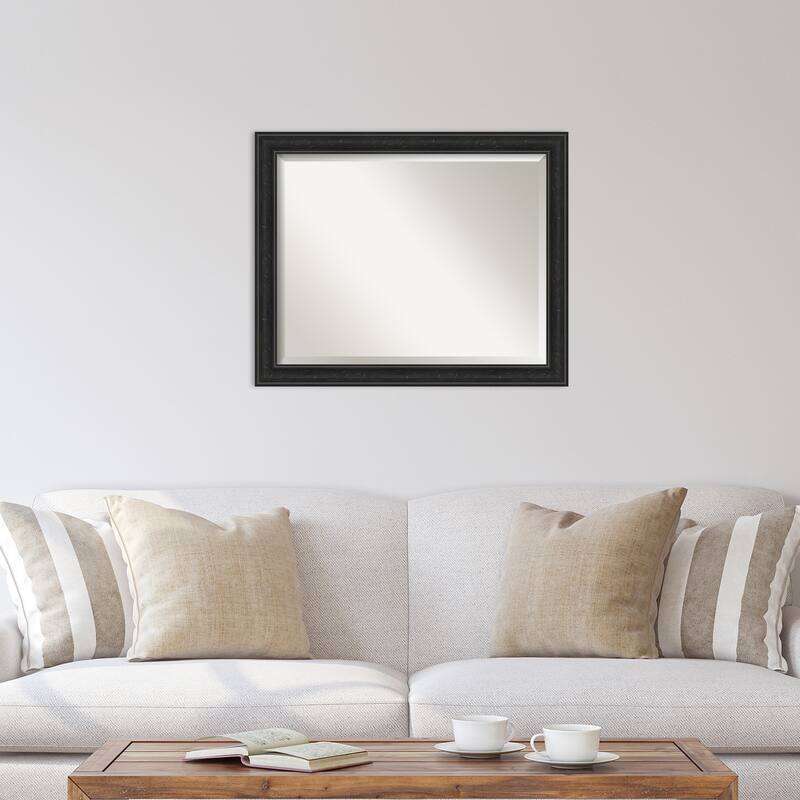 Beveled Wall Mirror - Shipwreck Black Narrow Frame