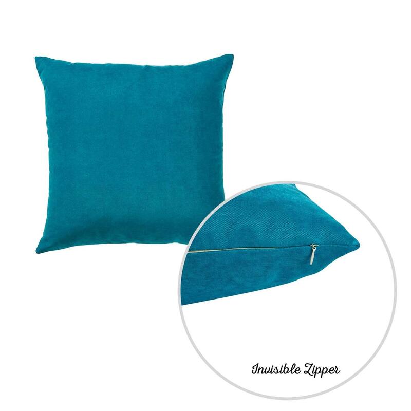 Honey Set of 2 Decorative Throw Pillow Cover Solid Color Square 22" in