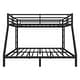 preview thumbnail 4 of 9, Black Queen over King Size Metal Bunk Bed with Fence, Ladder, Space-Saving and Noise Reduced for Teens and Adults