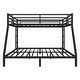 preview thumbnail 4 of 9, Queen over King Size Metal Bunk Bed with Fence, Ladder, Space-Saving and Noise Reduced for Teens and Adults