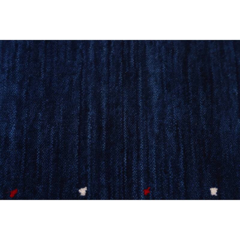 ECARPETGALLERY Hand Loomed Kashkuli Gabbeh Navy Wool Rug - 5'1 x 7'3