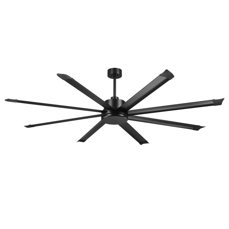 84-inch Black Large Industrial 8 Aluminum Blades High Ceiling Fans with remote control - 83.46" W x 23.62" H