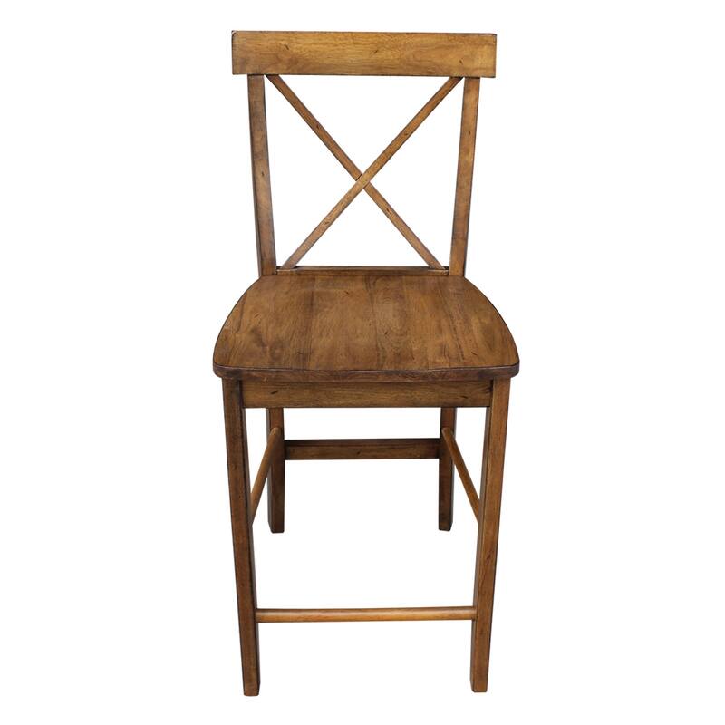 International Concepts Solid Wood X-Back Stool