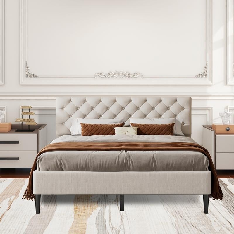 Desmond upholstered platform bed shop frame