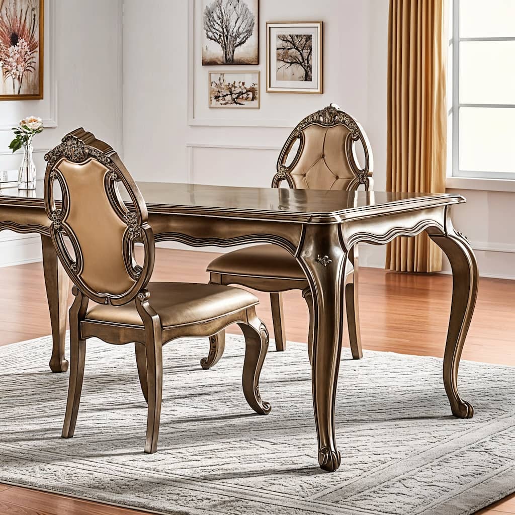 HomeRoots Set of Two Tufted Oak Upholstered Faux Leather And Solid Wood Dining Side Chairs - 22.00 in. x 43.00 in. x 26.00 in.