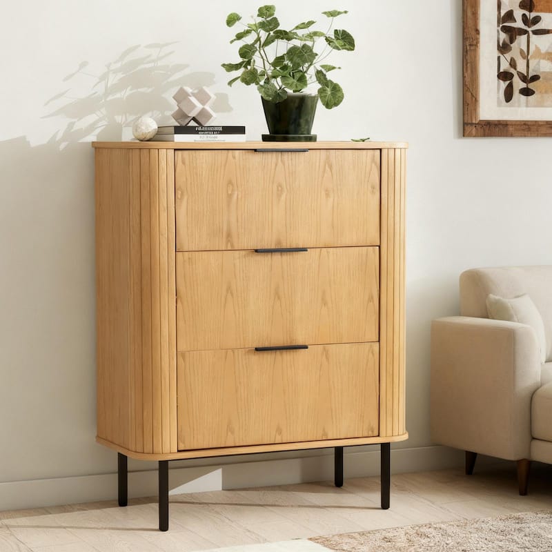 Modern 3 Drawers Wood Chest Storage Cabinet